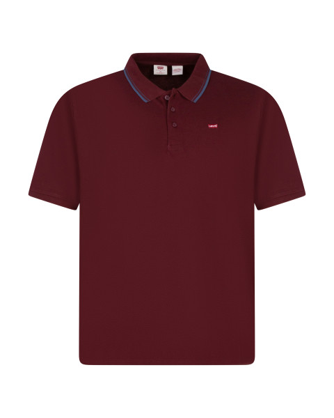 Polo en coton bordeaux à...
