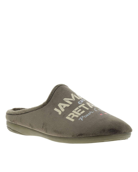 Mules kaki à talon plat...