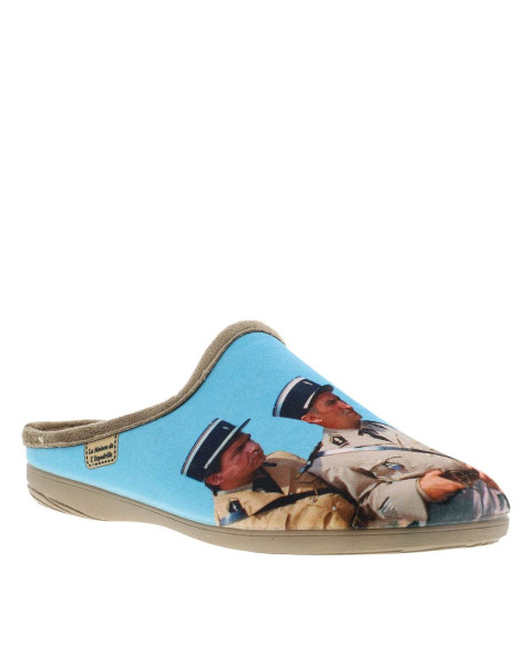Mules beiges et bleues à...