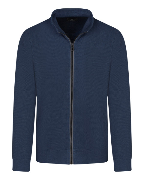 Sweat zippé en coton marine...