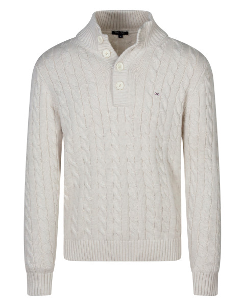 Pull en coton écru uni avec...