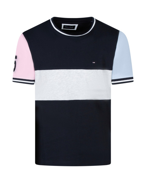 T-shirt en coton bleu et...