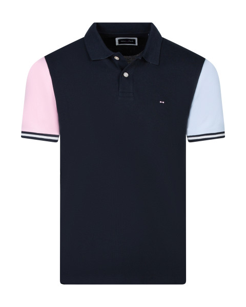Polo en coton bleu et gris...