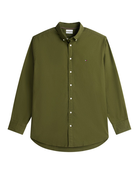 Chemise en coton kaki unie...