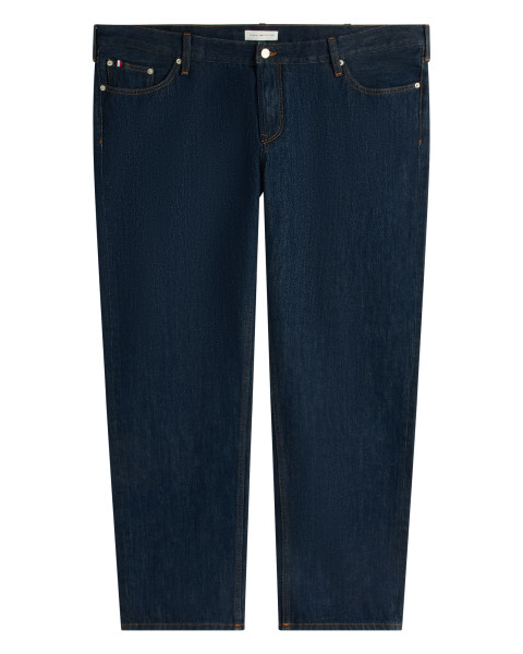 Jean bleu brut uni en coton...