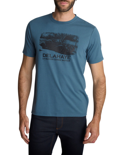 T-shirt à col rond bleu...