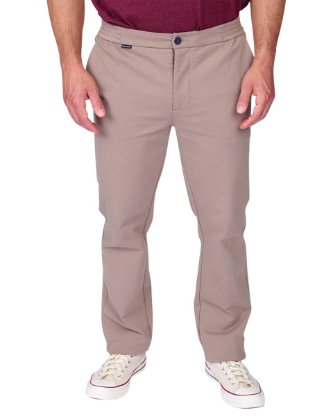 Pantalon beige à coupe...