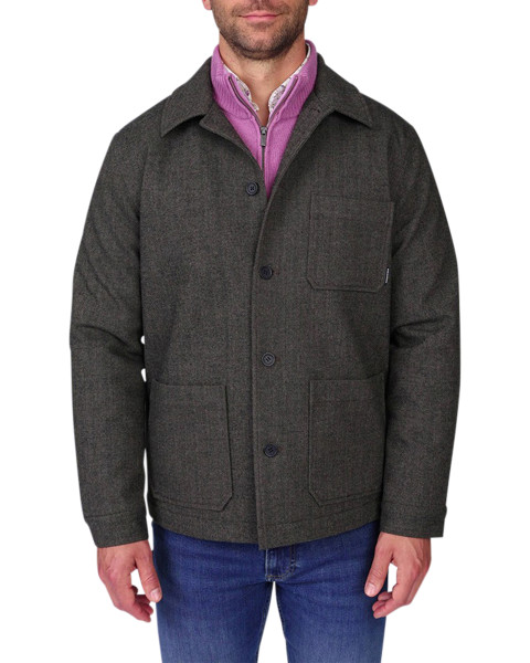 Blouson gris à coupe droite...