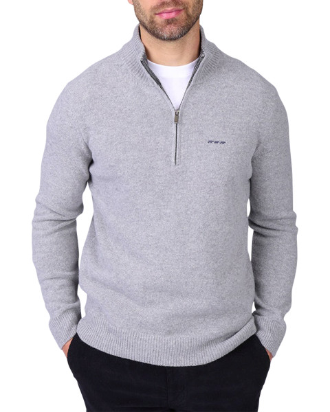 Pull en laine mélangée gris...