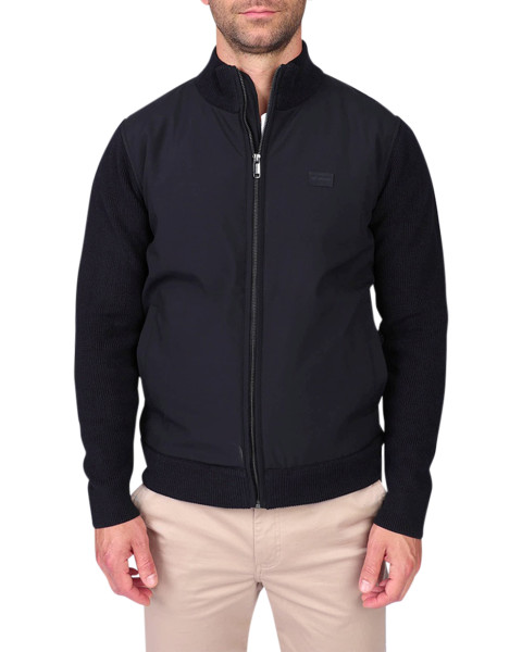 Blouson noir à coupe droite...