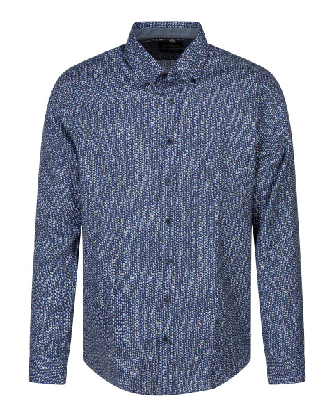 Chemise en coton marine à...