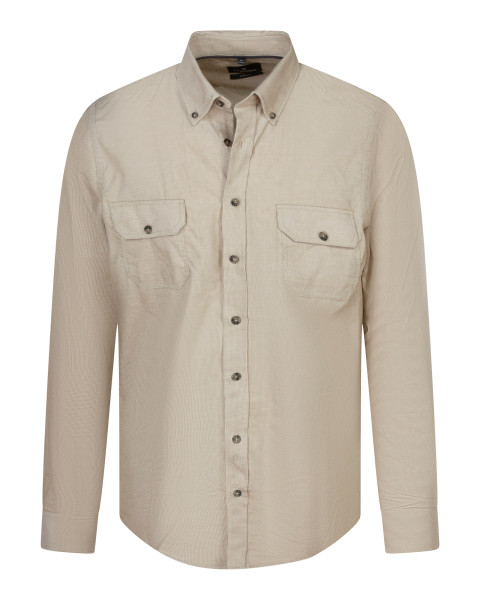 Chemise en coton beige à...