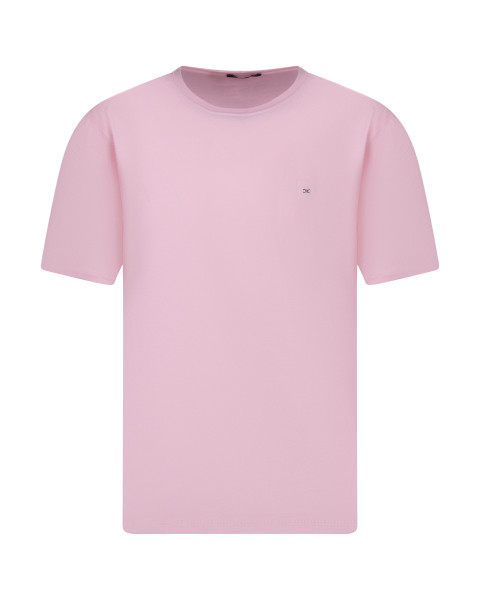 T-shirt en coton rose uni...