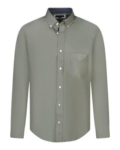 Chemise en coton kaki unie...
