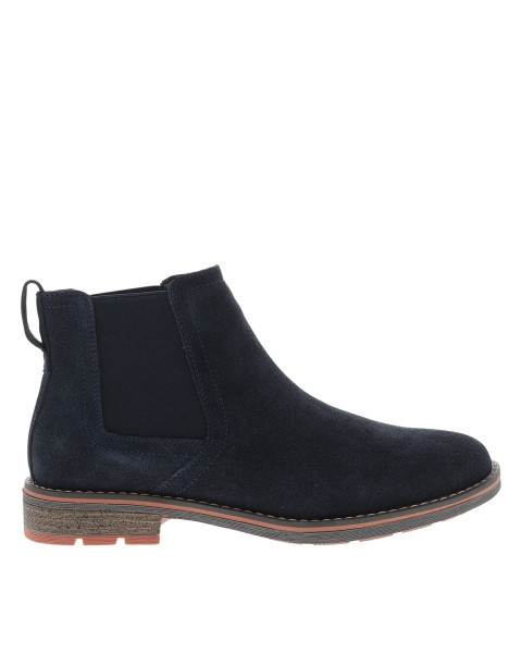 Boots en cuir bleu marine à...