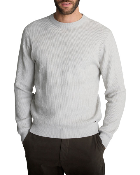 Pull en maille gris clair à...