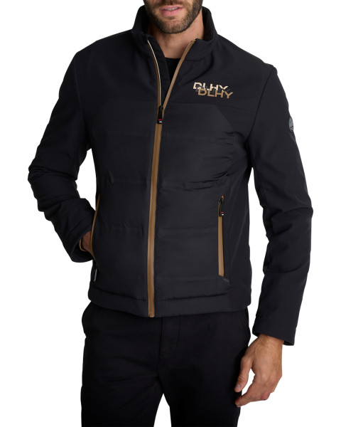 Blouson noir matelassé à...