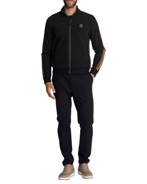 Gilet zippé noir uni en...