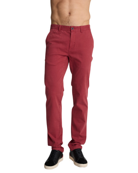 Pantalon chino brique à...