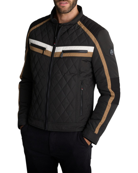 Blouson matelassé noir à...