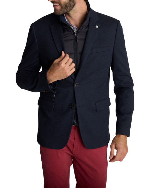 Blazer bleu marine uni doté...