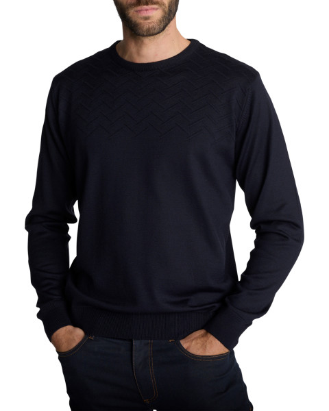 Pull en maille bleu marine...