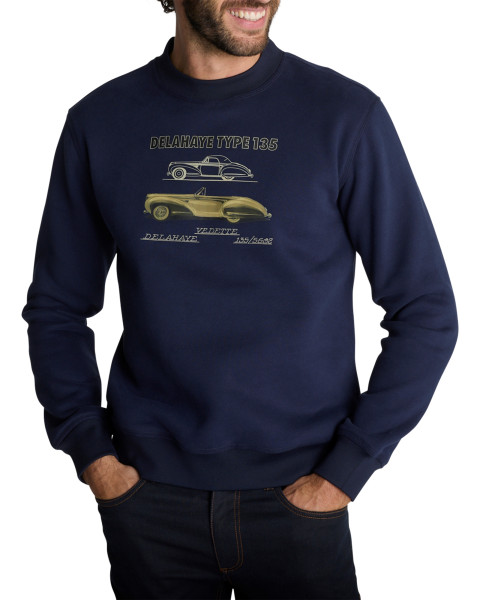 Sweat-shirt à col rond bleu...
