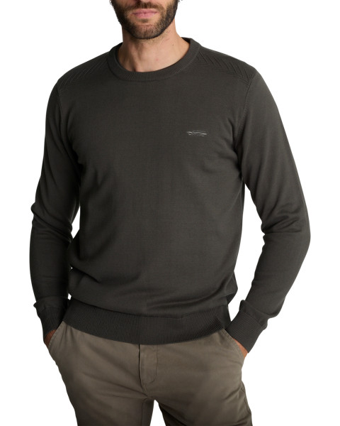 Pull kaki uni en maille...