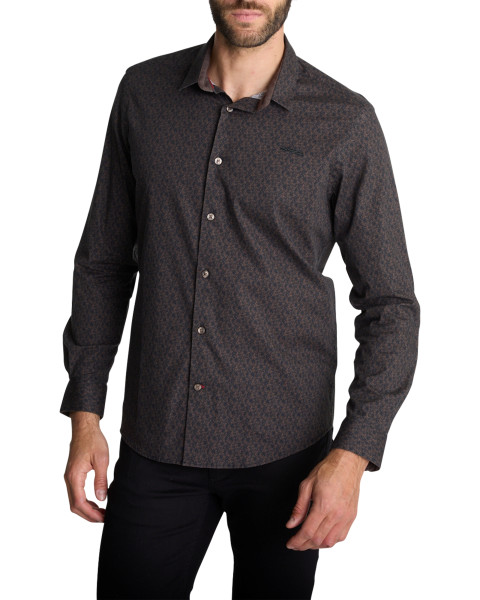 Chemise droite marron en...