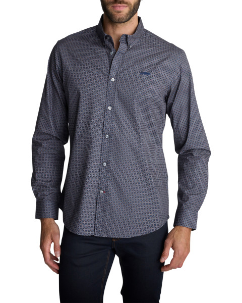 Chemise en coton bleu...