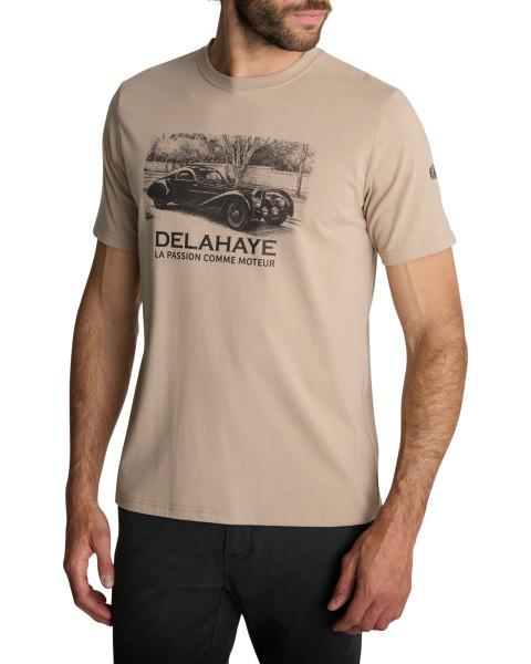 T-shirt à col rond écru et...