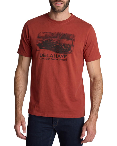 T-shirt rouge à col orné...